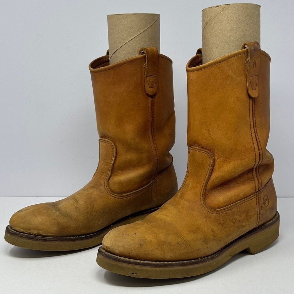 Double-H Ranchwell DH3732 Mens 10 D Tan Leather Pull On Work Boots EH Rated